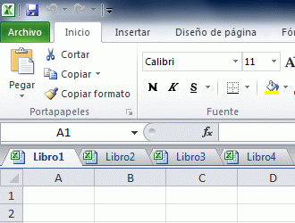 aspecto de las pestañas en Excel